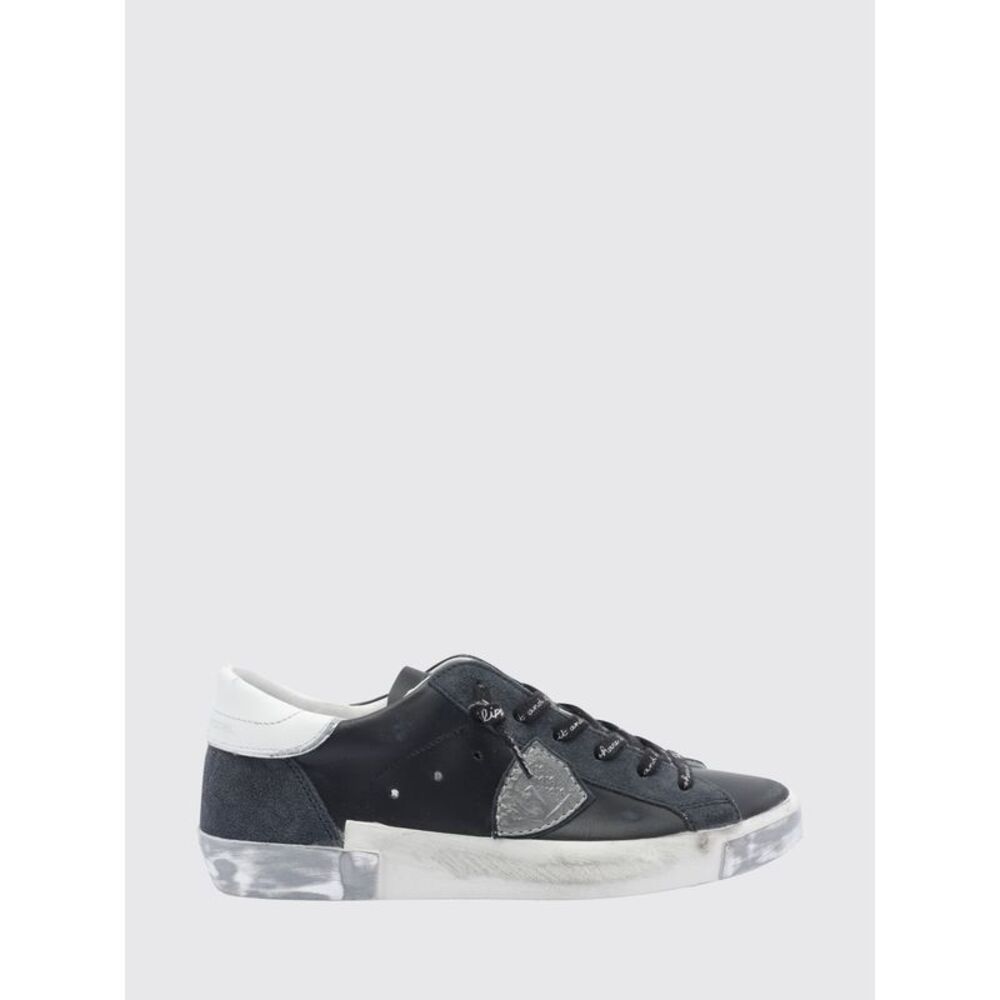 Philippe Model Prsx Bicolour Low-Top Calfskin Trainers With Shield Logo